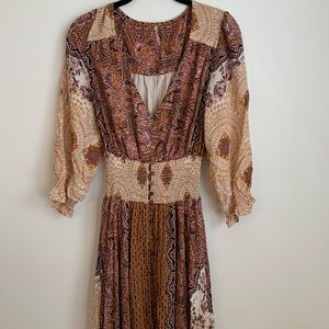 Free People Multi Color Maxi Dress Size Small